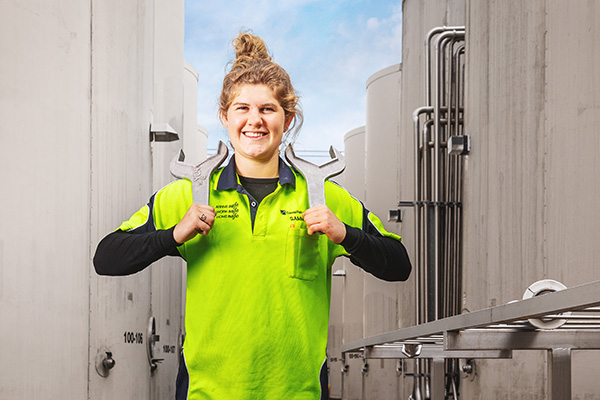 Photo of woman standing in Constellation Brands New Zealand plant